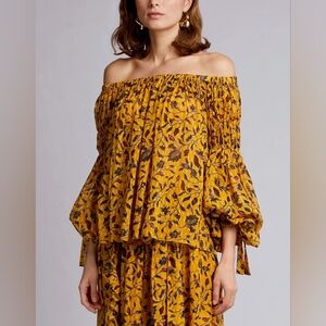 Ulla Johnson Farai Yellow Blouse | Size 0 | EUC